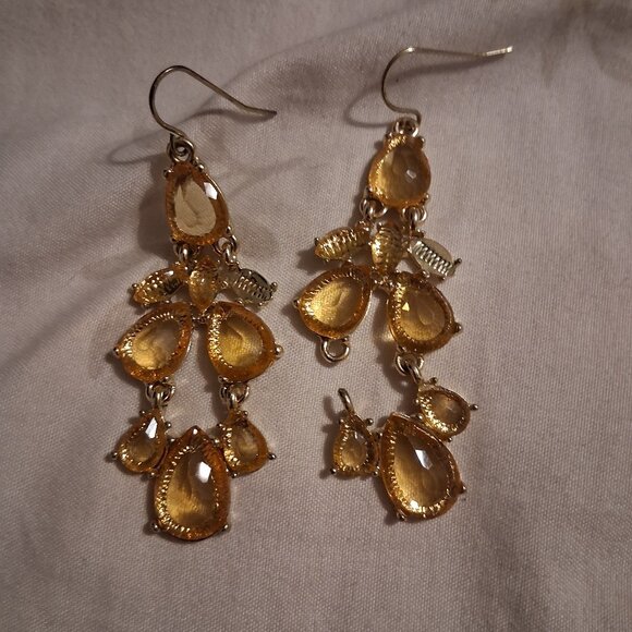YELLOW GEM EARRINGS. - Picture 1 of 1